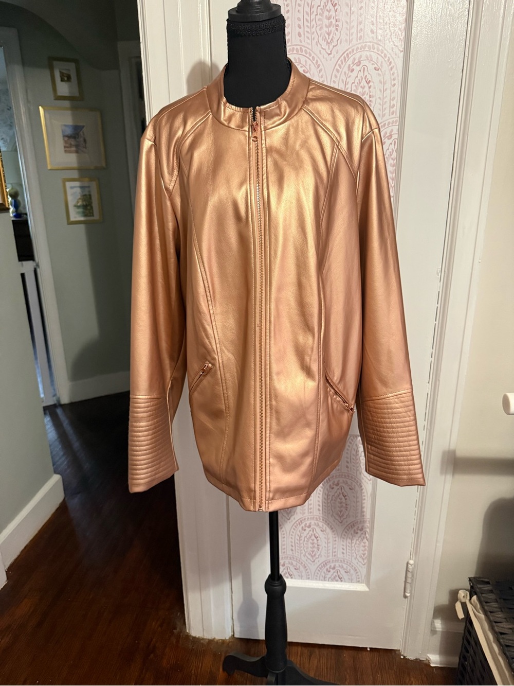 torrid Metallic Rose Gold Moto-Style Jacket